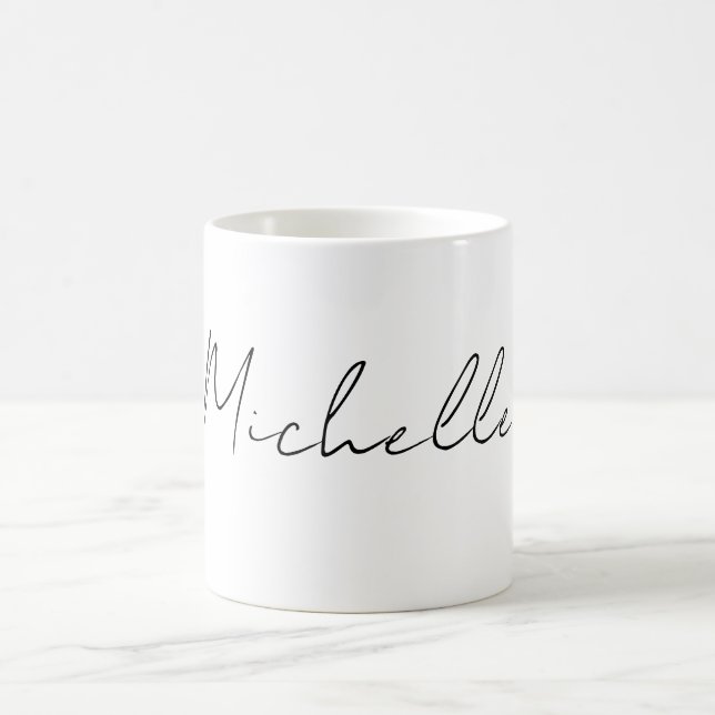 Classy Stylish Script Add Your Name Coffee Mug (Center)