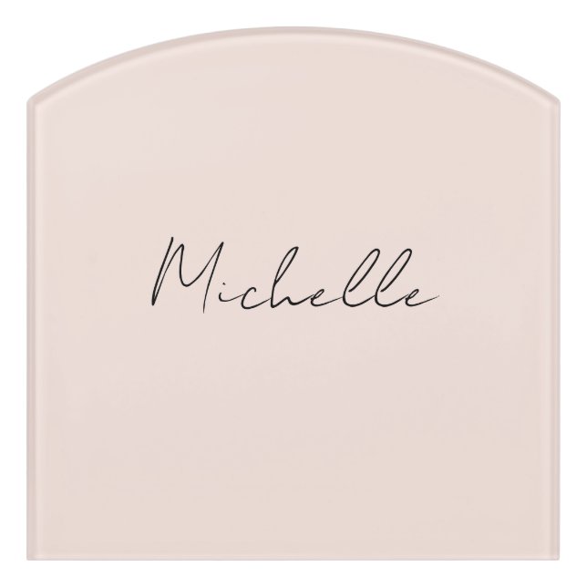 Classy Stylish Script Add Your Name Door Sign (Contour Front)