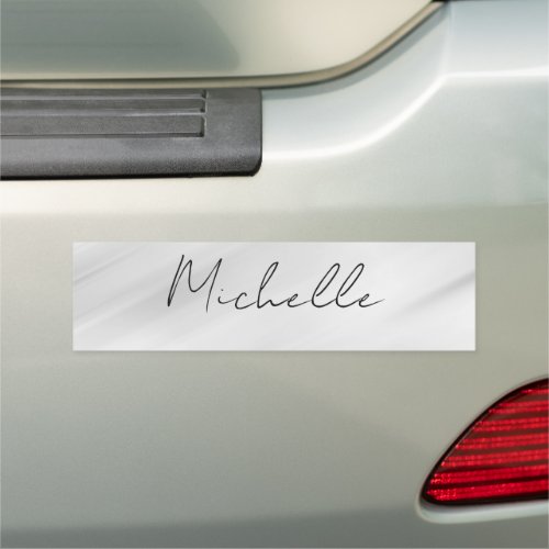 Classy Stylish Script Add Your Name Grey Car Magnet