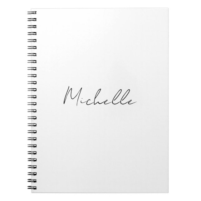 Classy Stylish Script Add Your Name Notebook (Front)