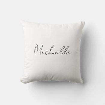 Classy Stylish Script Add Your Name Throw Pillow by hizli_art at Zazzle