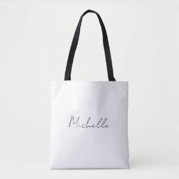 Classy Stylish Script Add Your Name Tote Bag by hizli_art at Zazzle