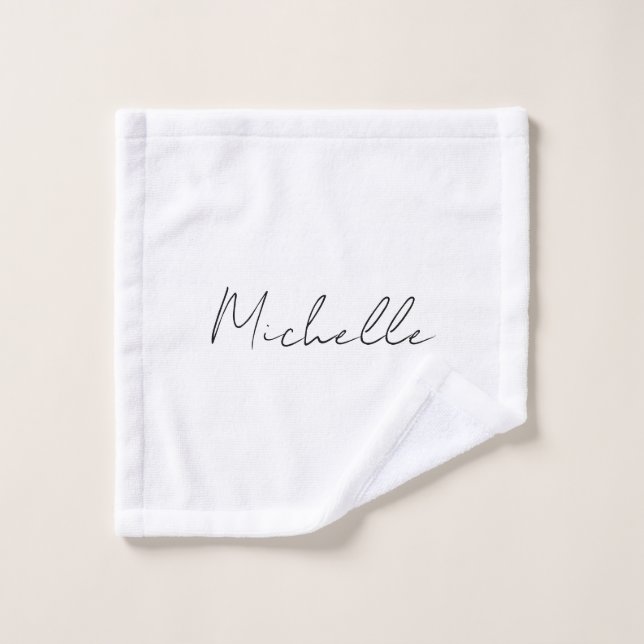 Classy Stylish Script Add Your Name Wash Cloth (Wash Cloth)
