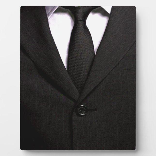 Classy Suit and Black Tie Plaque (Front)