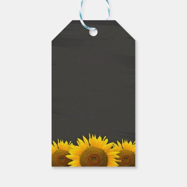 Classy Sunflowers Chalkboard Wedding Thank You Gift Tags