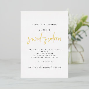 Classy Sweet Sixteen Modern Script Real  Foil Invitation
