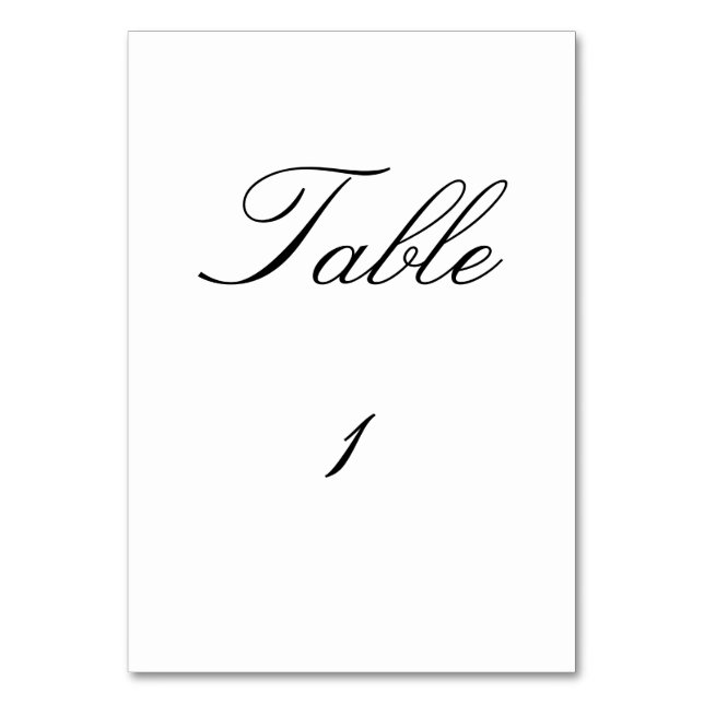 Classy Table Number (Front)