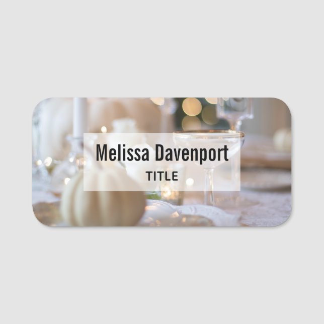 Classy Table with Fancy Place Setting Name Tag (Front)