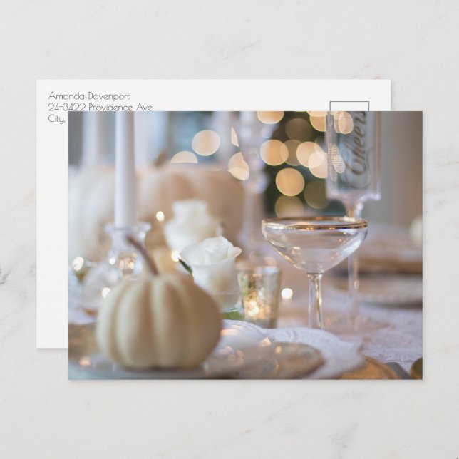 Classy Table with Fancy Place Setting Postcard (Front/Back)