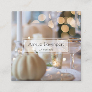 Classy Table with Fancy Place Setting Square Business Card