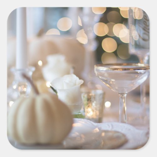Classy Table with Fancy Place Setting Square Sticker