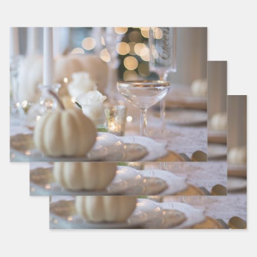 Classy Table with Fancy Place Setting Wrapping Paper Sheets