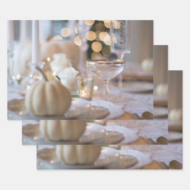 Classy Table with Fancy Place Setting Wrapping Paper Sheets (Set)