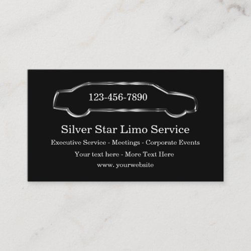 Classy Taxi And Limousine Service Business Cards
