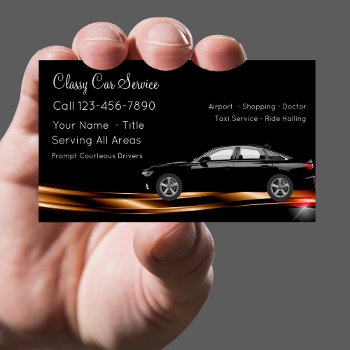 Classy Taxi Car Car Service Business Card by Luckyturtle at Zazzle