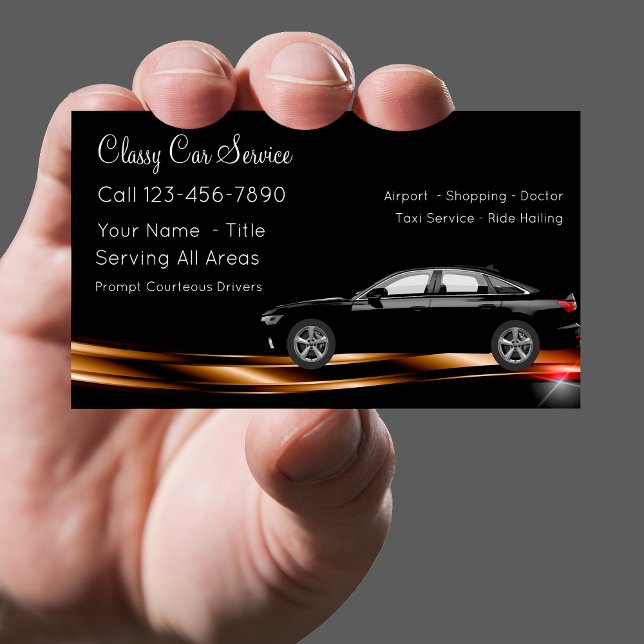Classy Taxi Car Car Service Business Card (Creator Uploaded)