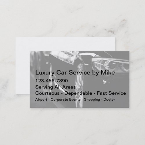 Classy Taxi Service Luxury Transportation Business Business Card