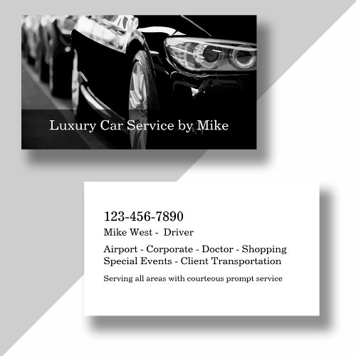 Classy Taxi Service Luxury Transportation Business Card