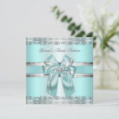 Classy Teal and Silver Invite (Standing Front)