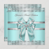 Classy Teal and Silver Invite (Front/Back)