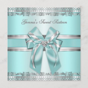 Classy Teal And Silver Invite by TreasureTheMoments at Zazzle