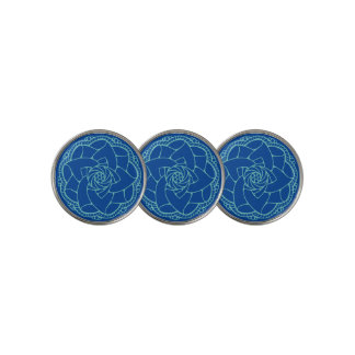 Classy Teal & Blue Mandala Golf Ball Marker