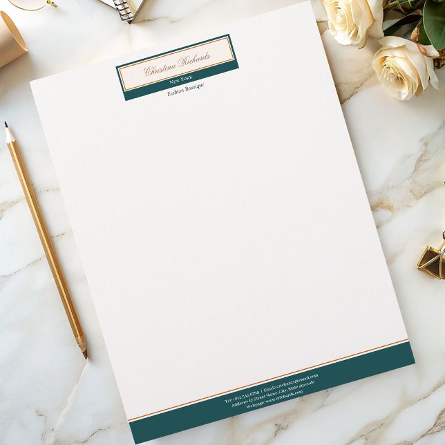 Classy Teal Ivory Business Letterhead (Creator Uploaded)