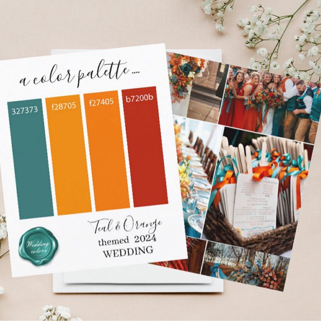 Classy Teal Orange  Wedding colors PalePaper Sheet (Creator Uploaded)