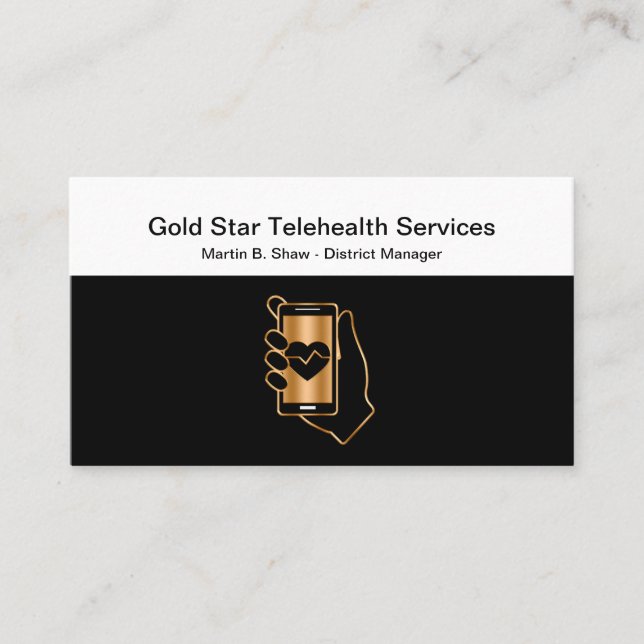 Classy TeleHealth Insurance Business Cards (Front)