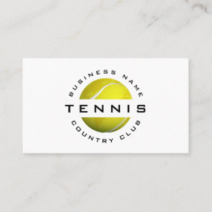 Classy Tennis Club Modern Ball World Logo Social Business Card