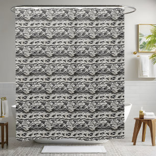Classy Textured White Shower Curtain