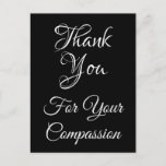 [ Thumbnail: Classy "Thank You For Your Compassion" Postcard ]