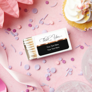 Classy Thank You Wedding Favor Matchboxes