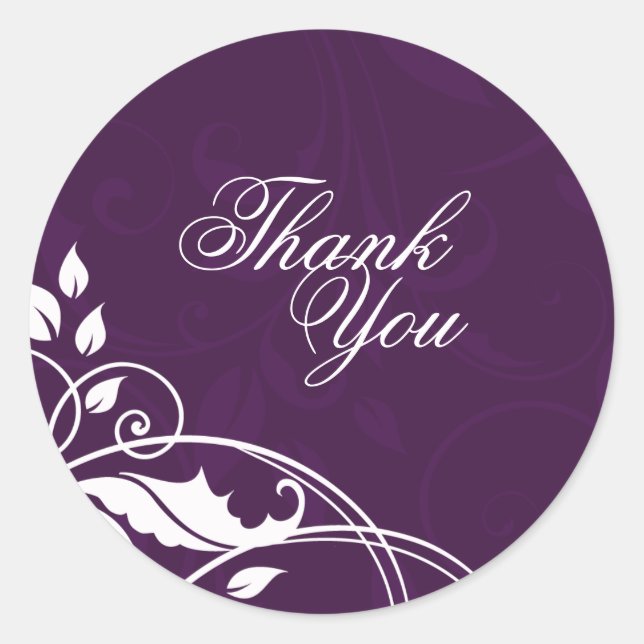 Classy Thank You Wedding Stickers (Front)