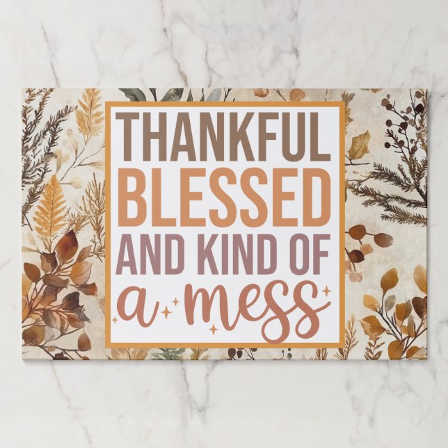 Classy Thankful and Blessed Fall Vibes Paper Pad (Front)