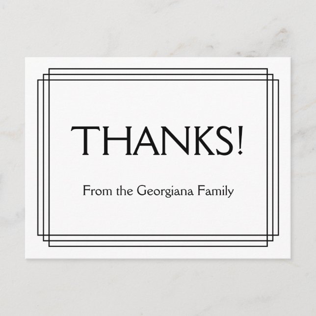 Classy "THANKS!" Postcard (Front)