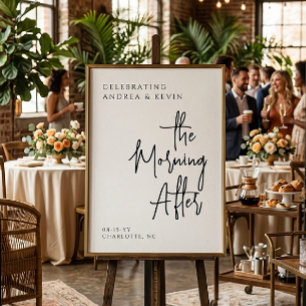 Classy The Morning After Wedding Welcome Sign