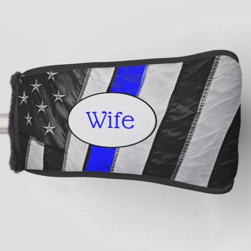 Classy Thin Blue Line American Flag Cops Wife Golf Head Cover