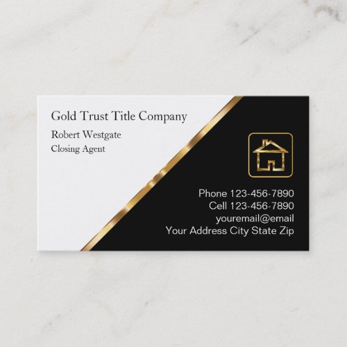 Classy Title Company Closing Agent Business Card