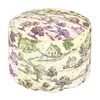 Classy Toile On The Farm Pouf