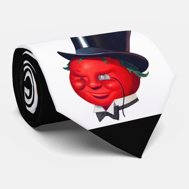 classy tomato print neck tie (Rolled)