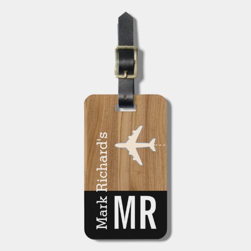 classy traveller name  initials stylish luggage tag