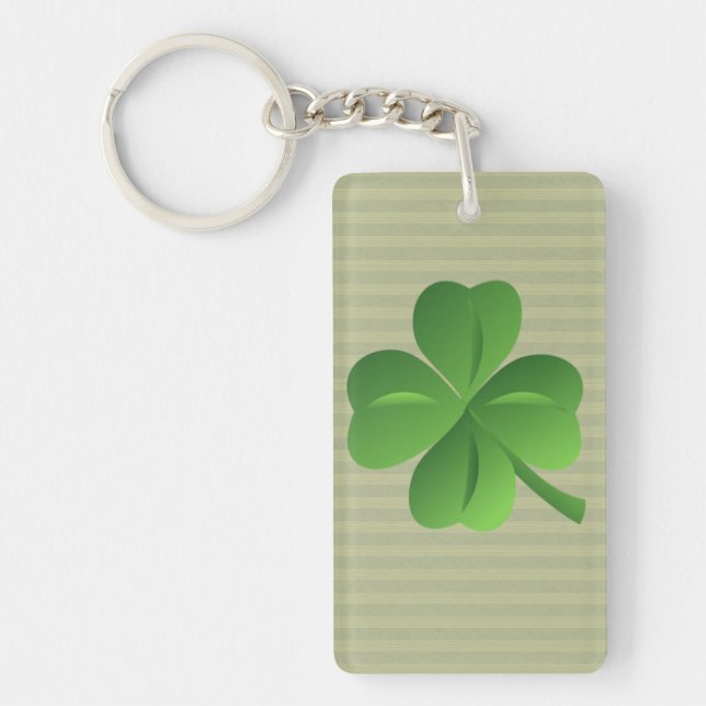 Classy Trendy  Irish Lucky Shamrock Keychain (Front)