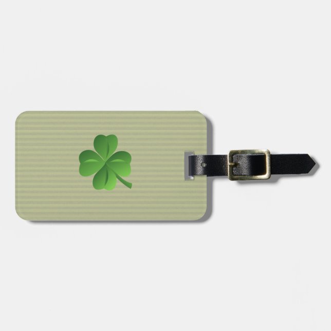 Classy Trendy  Irish Lucky Shamrock Luggage Tag (Front Horizontal)