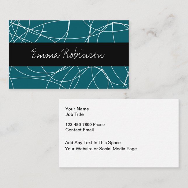 Classy Trendy Monogram Business Cards (Front/Back)