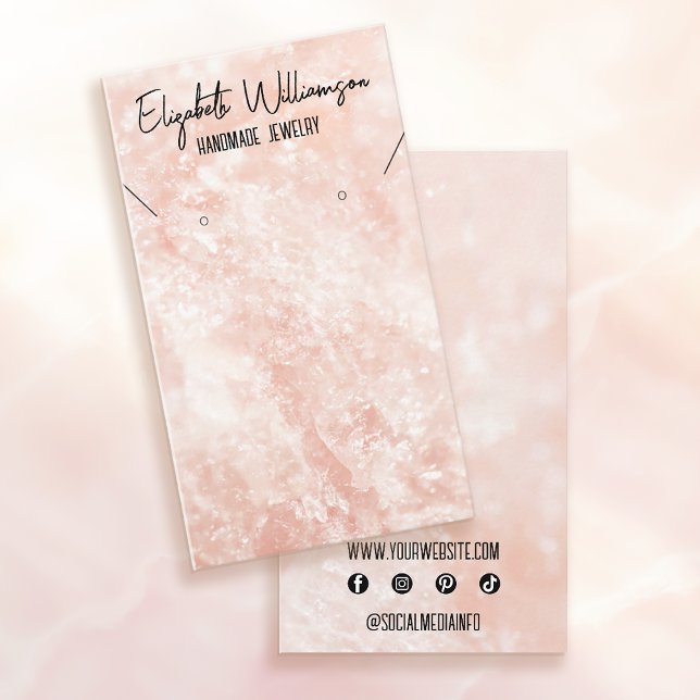 Classy Trendy Pink Rose Quartz Jewelry Display Business Card (Creator Uploaded)