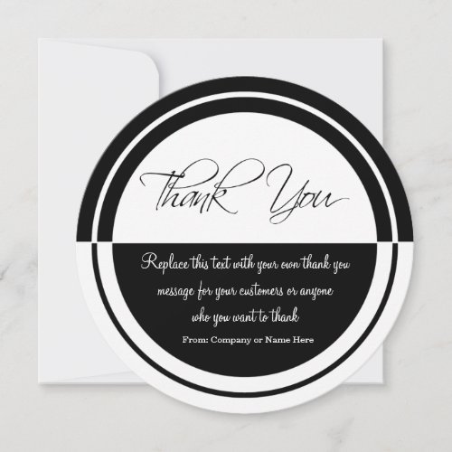 Classy Trendy Round Thank You Cards With Envelopes
