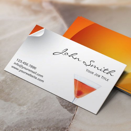 Classy Tropical Cocktail Business Card