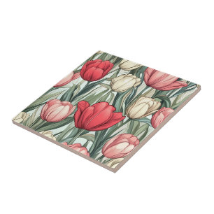 Classy Tulip Flower Tiles For Cozy Interiors