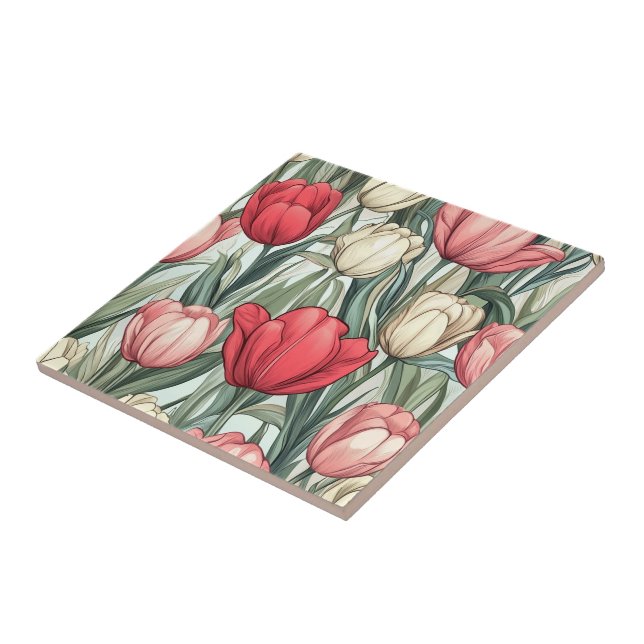 Classy  Tulip Flower Tiles  For Cozy Interiors (Side)
